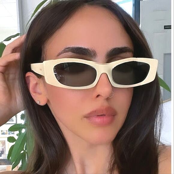NWT$440 CELINE CL40245U 25A Shiny White 55-19-135 Sunglasses AUTHENTIC main image 12